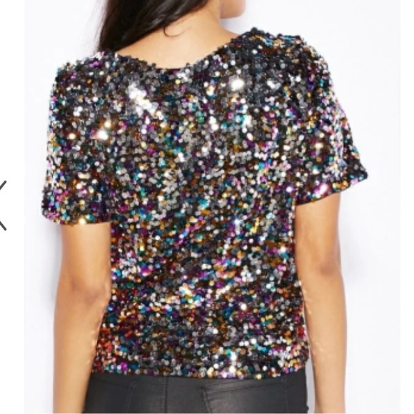 H&M Sequin Crop Top - Picture 2 of 9